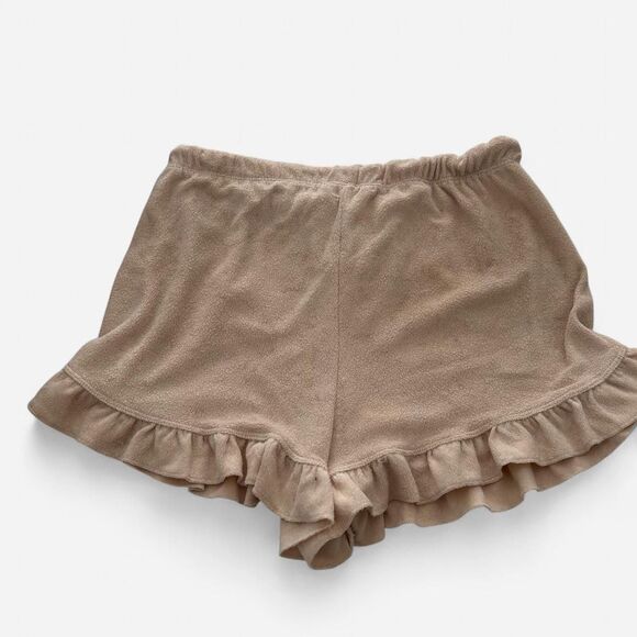 Cream Terry Ruffle Shorts – Soft Girl Lounge Aesthetic (Size S) - Picture 4 of 5